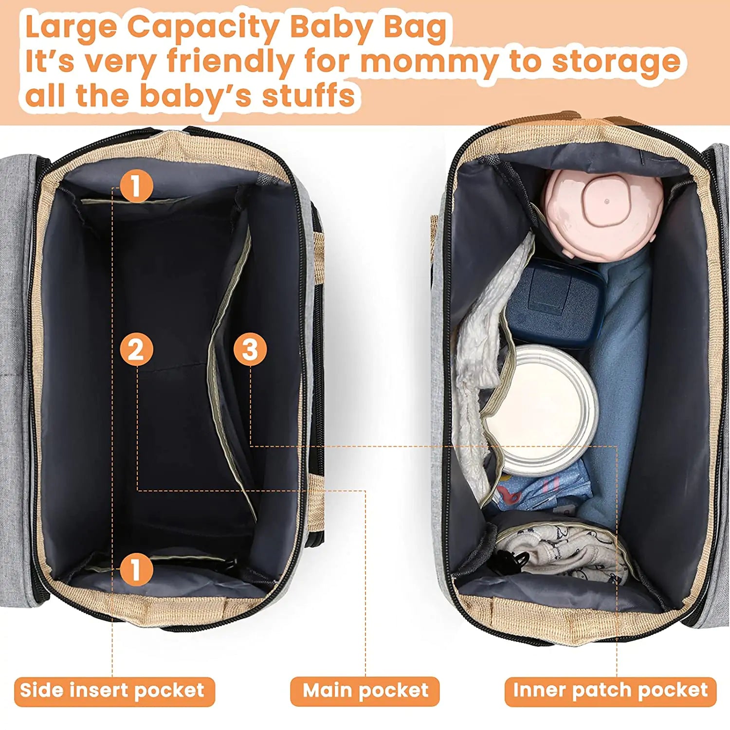 3-in-1 Stylish Mommy Bag