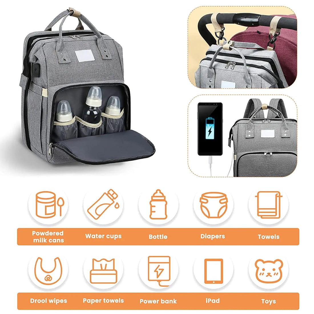 3-in-1 Stylish Mommy Bag